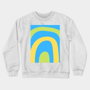 Boho green and yellow pastel rainbow pattern Crewneck Sweatshirt